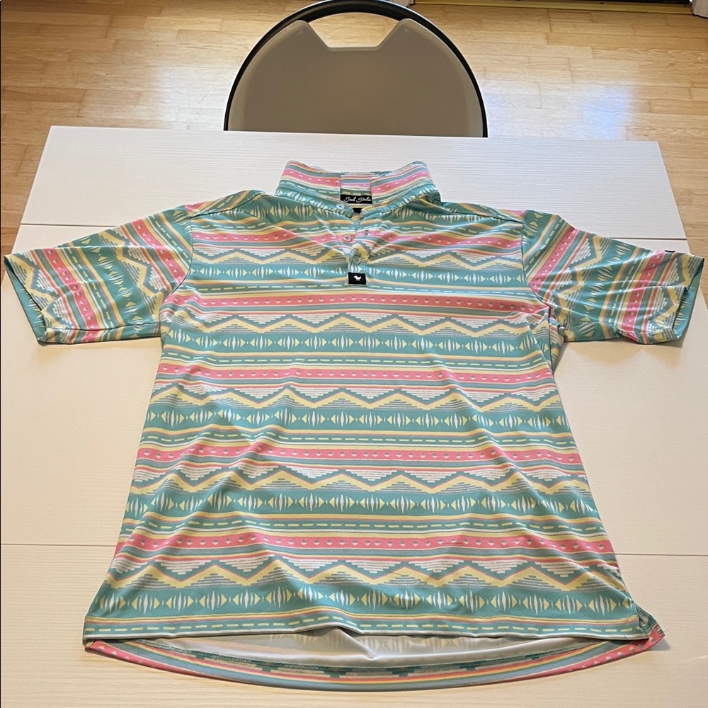 Bad Birdie Pastel Patterned Polo Shirt